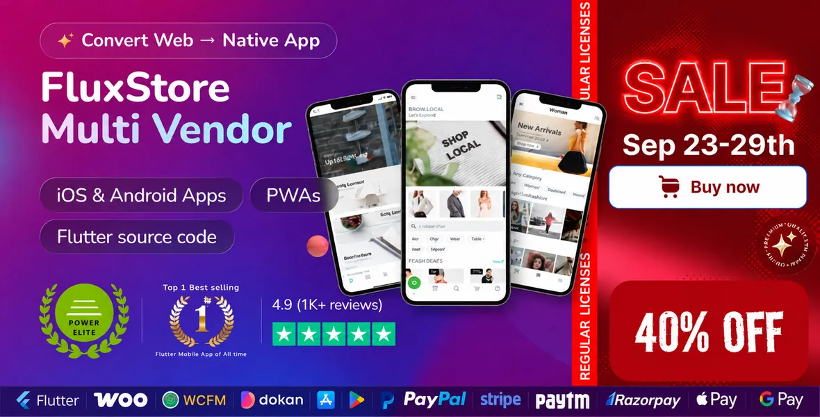 Fluxstore Multi Vendor - Flutter E-commerce Full App