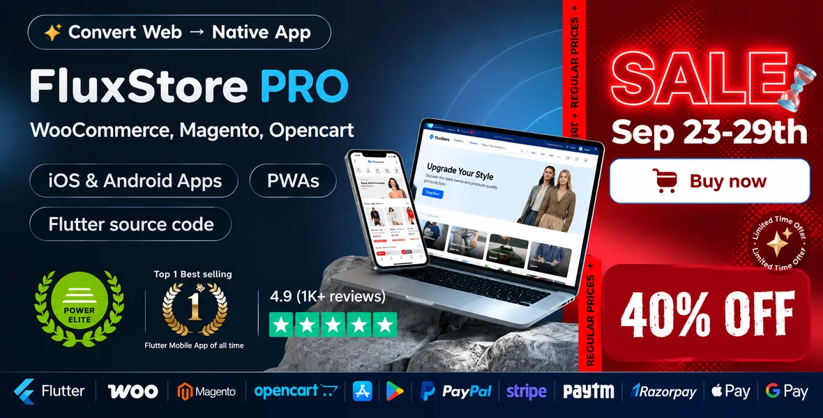 Fluxstore Pro - Flutter E-commerce Full App for Magento, Opencart, and Woocommerce