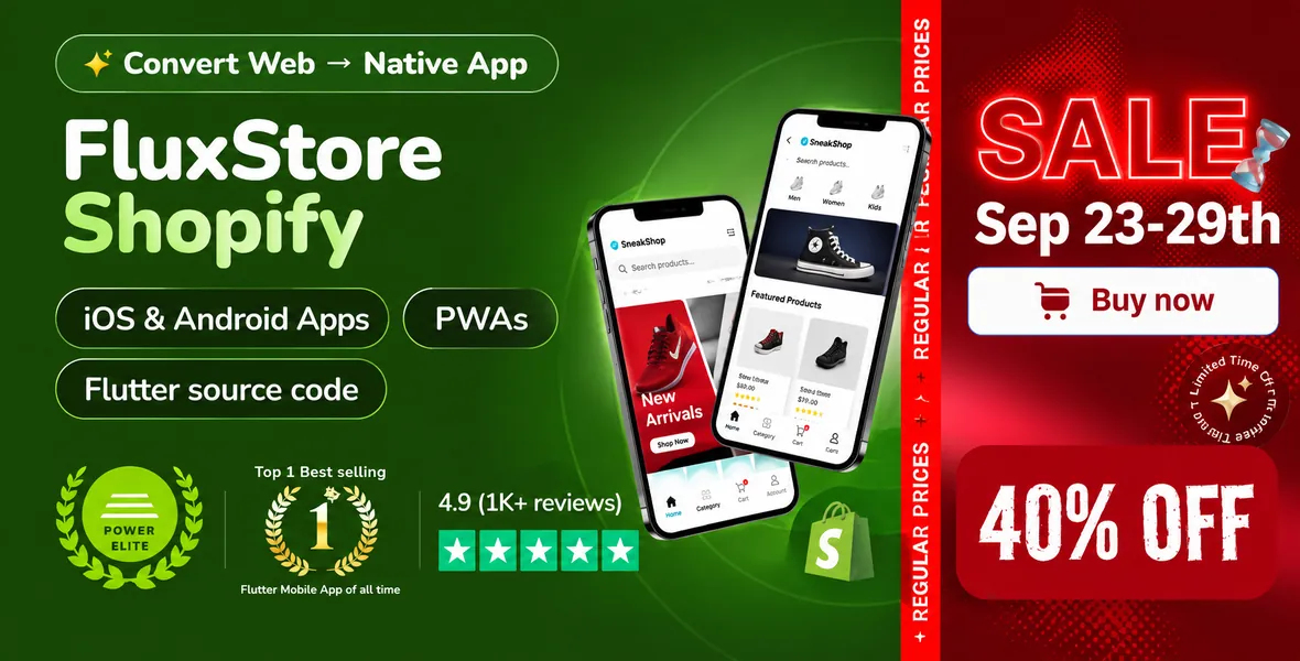 FluxStore Shopify - The Best Flutter E-commerce app