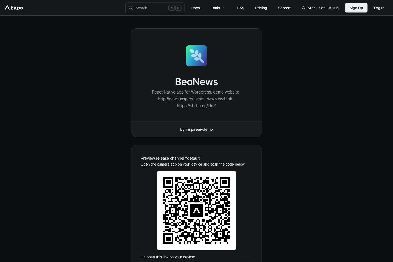 BeoNews Expo - React Native mobile app for Wordpress